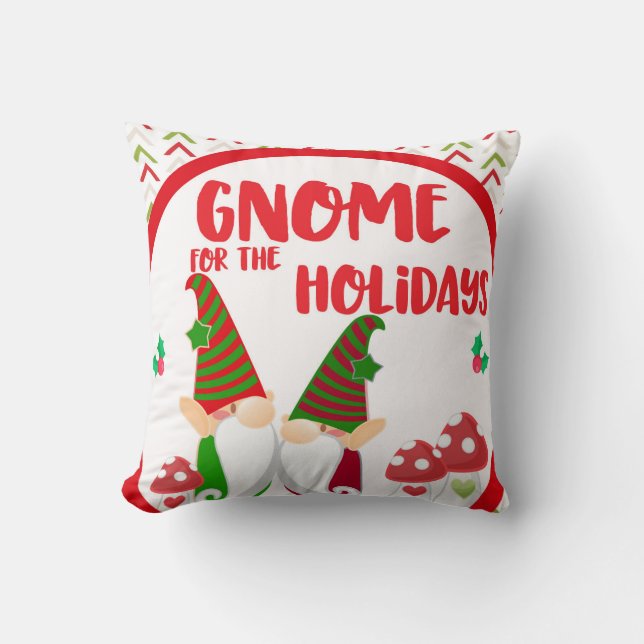 Coussin Gnome de Noël pour le Scandinave Gnom de vacances (Recto)