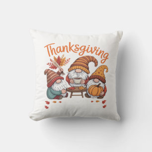 Coussin Gnome de Thanksgiving Automne Léopard Dinde T-shir