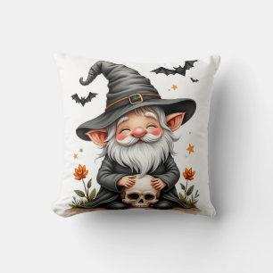 Coussin Gnome d'Halloween avec Crâne