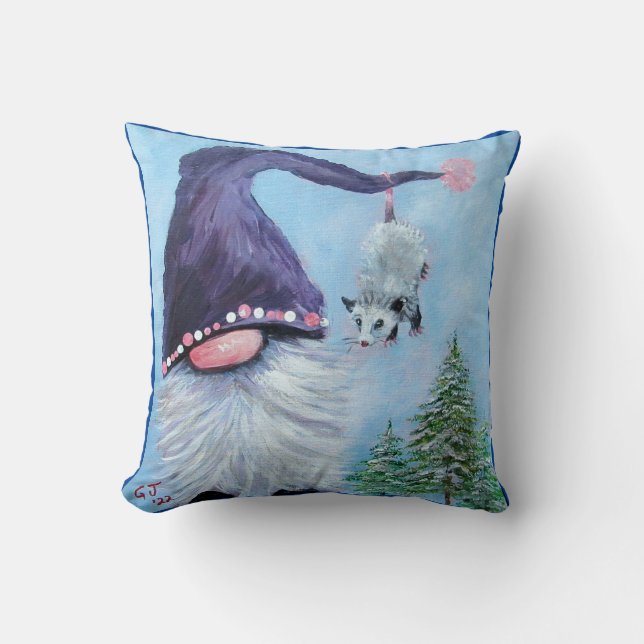 COUSSIN GNOME ET OPOSSUM IMAGINAIRE ART (Recto)