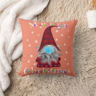Coussin Gnome Pyjama de Noël Masque Visage - Garden Gnome