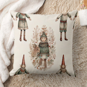 Coussin Gnomes de la forêt fantaisiste & Botanique (2)
