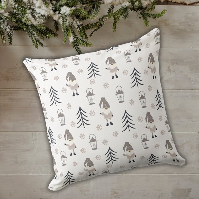 Coussin Gnomes de Noël Lanternes et Snowflakes (Créateur téléchargé)