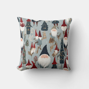 Coussin Gnomes lunaires et arbres de Noël