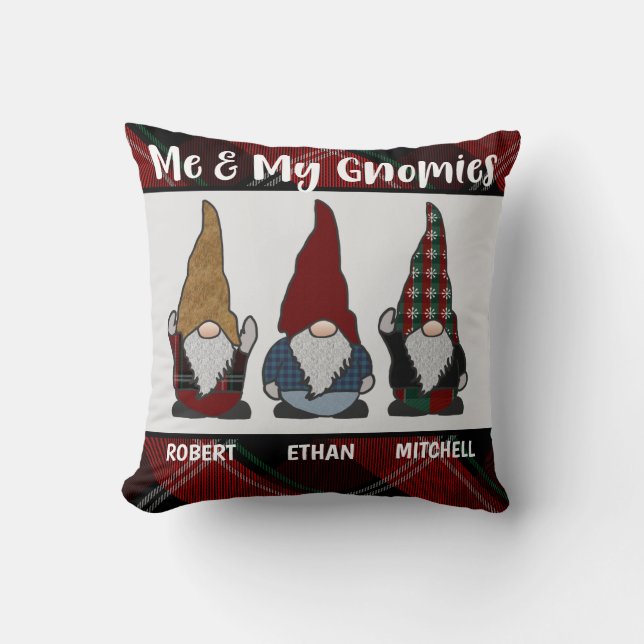 Coussin Gnomies de vacances personnalisées Moi et mes Gnom (Recto)