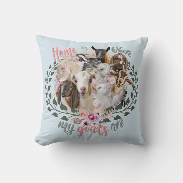 Coussin GOAT ART | Accueil où mes chèvres sont GetYerGoat (Recto)