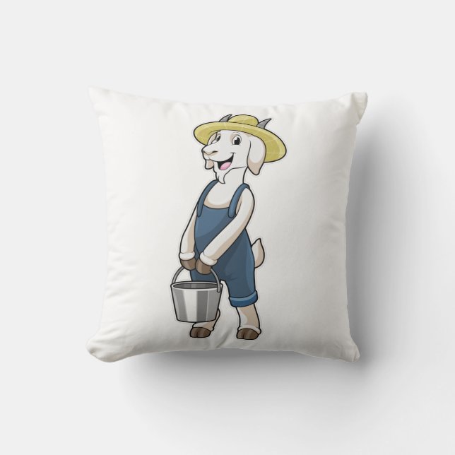 Coussin Goat as Farmer with Bucket (Recto)