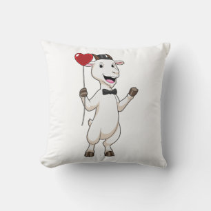 Coussin Goat as Groom avec Heart Balloon