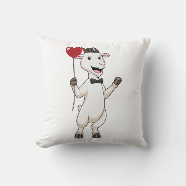 Coussin Goat as Groom avec Heart Balloon (Recto)