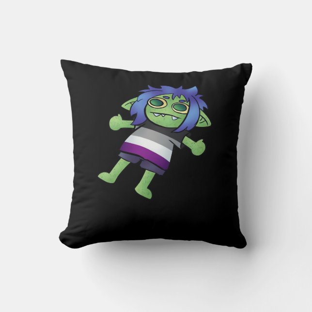 Coussin Goblincore Asexual Pride Goblin Classic (Recto)