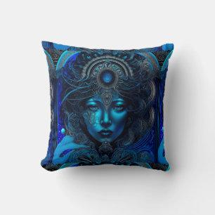 Coussin Goddess de la sirène bleue Glam de fille Jeu d'ore