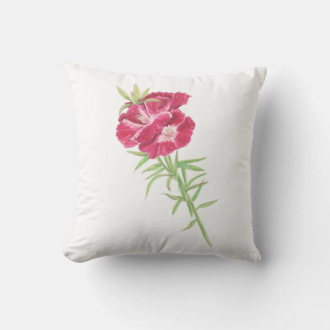 Coussin Godetia et Cornflower jettent l'oreiller (Recto)