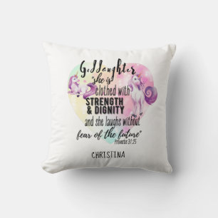Coussin Godgirl Cadeau Motivation Encouragement NOMMÉ