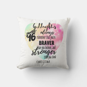 Coussin Godgirl Cadeau Motivation Encouragement NOMMÉ