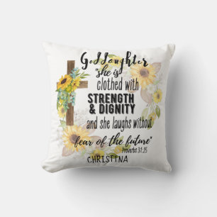 Coussin Godgirl Cadeau Motivation Encouragement NOMMÉ