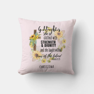 Coussin Godgirl Cadeau Motivation Encouragement NOMMÉ