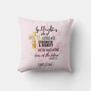 Coussin Godgirl Cadeau Motivation Encouragement NOMMÉ