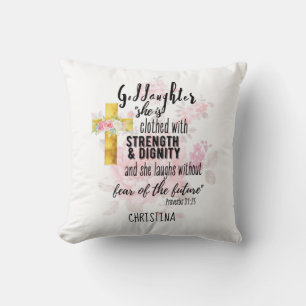 Coussin Godgirl Cadeau Motivation Encouragement NOMMÉ