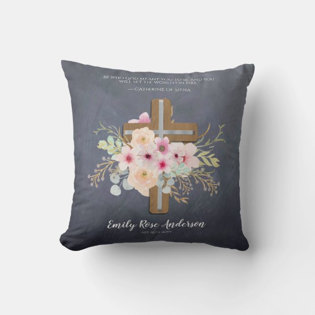Coussin Godgirl Cadeau Motivation Encouragement NOMMÉ (Recto)