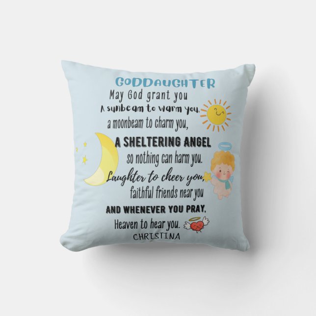 Coussin Godgirl Cadeau Motivation Encouragement NOMMÉ (Recto)