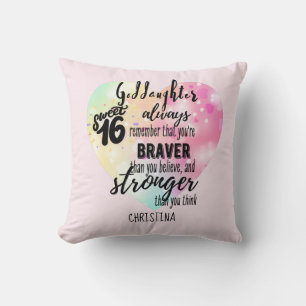 Coussin Godgirl Cadeau Motivation Encouragement NOMMÉ
