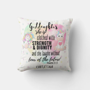 Coussin Godgirl Cadeau Motivation Encouragement NOMMÉ
