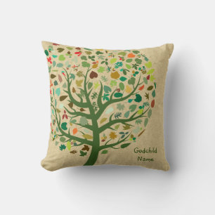 Coussin Godgirl Godson Godchild cadeau Arbre de vie