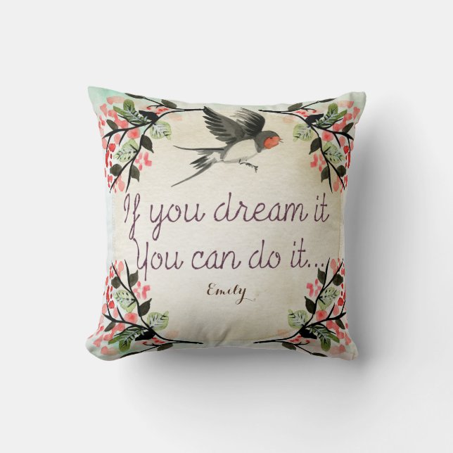 Coussin Godgirl Inspiration Encouragement Cadeau Nommé (Recto)