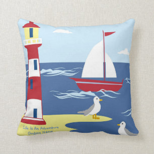 Coussin Godson communion cadeau Baptême aventure nautique