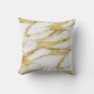 Coussin Gold Abstrait et Motif Marbre blanc