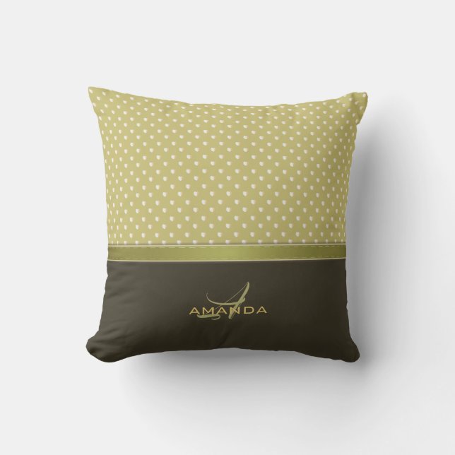 Coussin Gold and Ecru Olive Green (Recto)