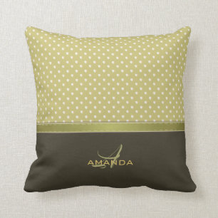 Coussin Gold and Ecru Olive Green
