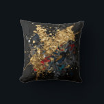 Coussin Gold And Navy Abstract Splash Modern Luxury Art<br><div class="desc">Dramatic explosion of molten gold meets deep navy and bold crimson in this striking abstract composition. Fluid metallic brushstrokes,  rich texture splatters,  and shimmering gold accents create an intense,  sophisticated,  contemporary feel.</div>