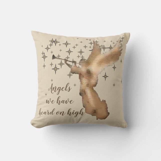Coussin Gold Angel Stars Christmas Carol Citation Thaillot (Recto)