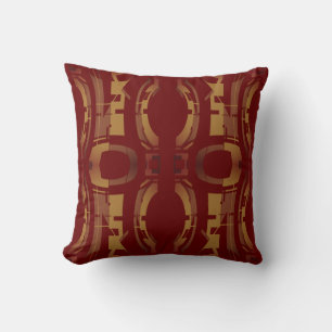 Coussin Gold Brown Bourgogne Sud-Ouest Look Mosaic Abstrai