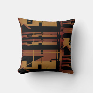Coussin Gold Brown Noir Sud-Ouest Art Look Mosaïques inéga
