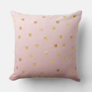 Coussin Gold Cats Blush Pink Ombre