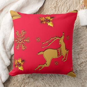 Coussin Gold Christmas Reindee
