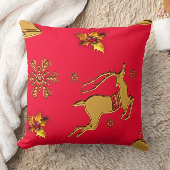 Coussin Gold Christmas Reindee (Couverture)
