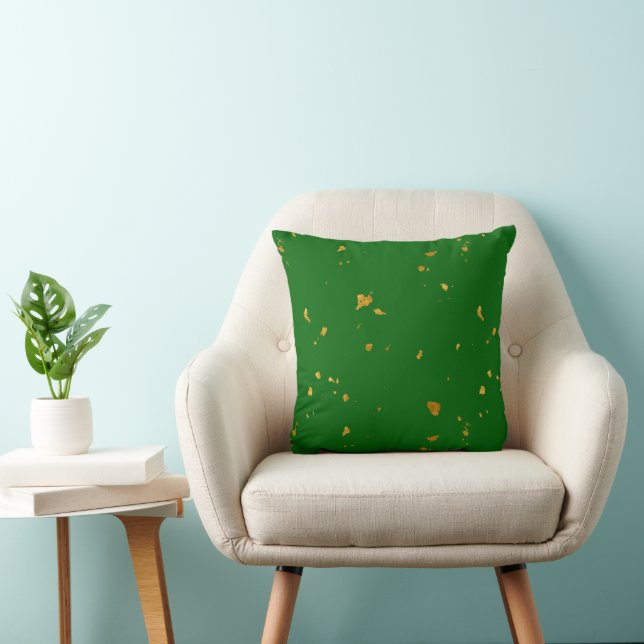 Coussin Gold Flakes sur Emerald Green (Chaise)