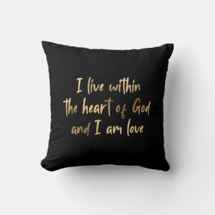 Coussin Gold Foil Coeur de Dieu Citation Inspirationnelle 