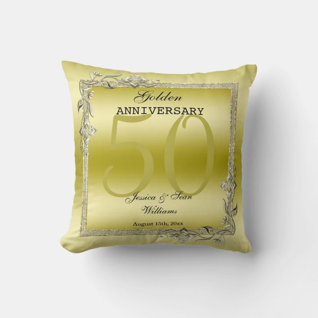 Coussin Gold Gem & Parties scintillant 50e Anniversaire du (Recto)