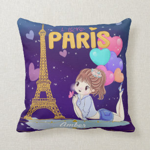 Coussin Gold I Love Paris Tour Eiffel