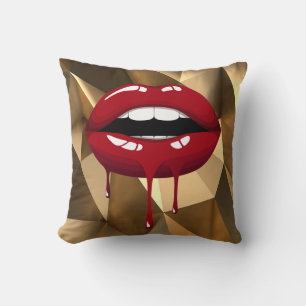 Coussin Gold Luxury Beauty Glamor Red Drips