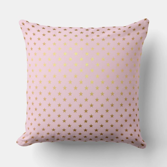 Coussin Gold Metallic Foil Star Stars Rose Moderne (Recto)