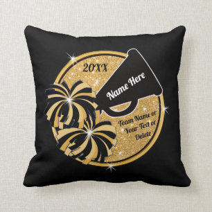 Coussin Gold Noir Personnalisé, Cadeaux Supérieurs Cheer