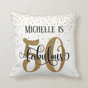 Coussin Gold Parties scintillant 50 & Fabuleux Anniversair