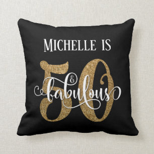 Coussin Gold Parties scintillant 50 & Fabuleux Anniversair