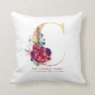 Coussin Gold Parties scintillant C Monogramme Floral Bourg