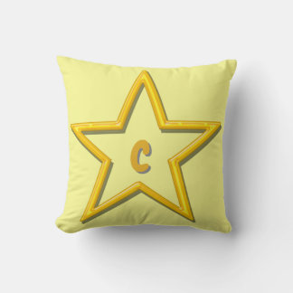 Coussin - Gold Star avec initial